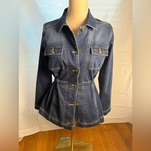 Susan Graver Blue Jean Jacket Fitted Tailored Design Small